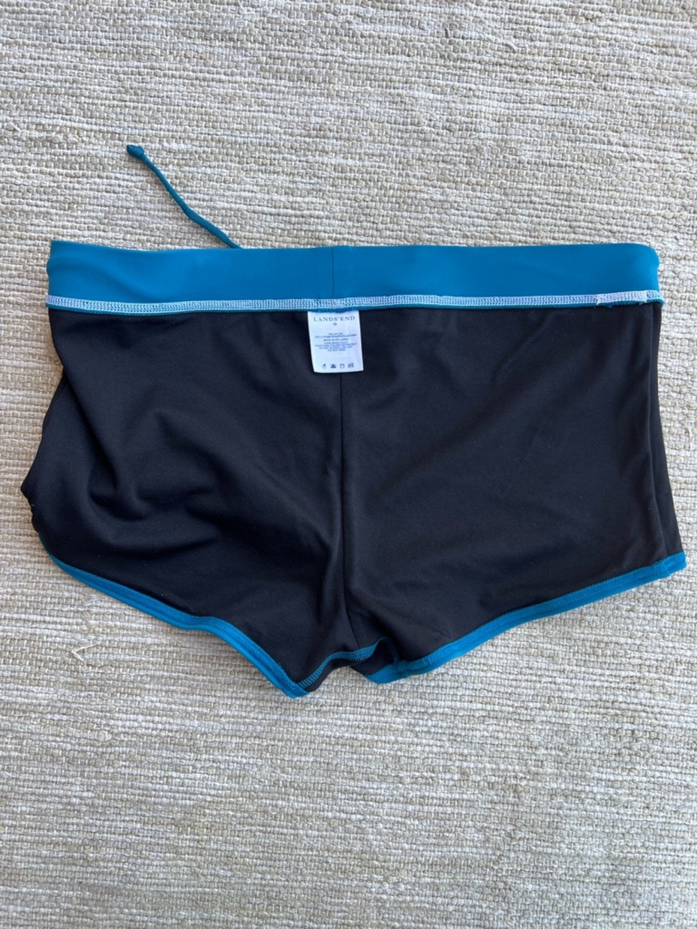 Lands' End Swim Sporty Boy Short Bottoms teal blue size 10 - Picture 4 of 7